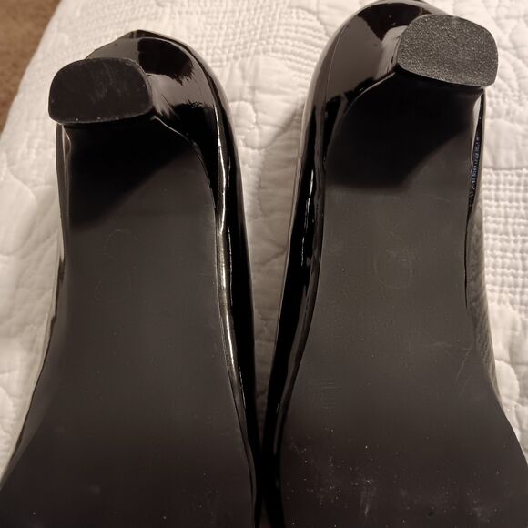 Vintage Classique Patent Loafed/pumps Sz 8.5 Wide 90s/Y2K Man Made Material - Picture 10 of 11